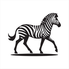 Zebra vector silhouette line art logo design concept illustration 