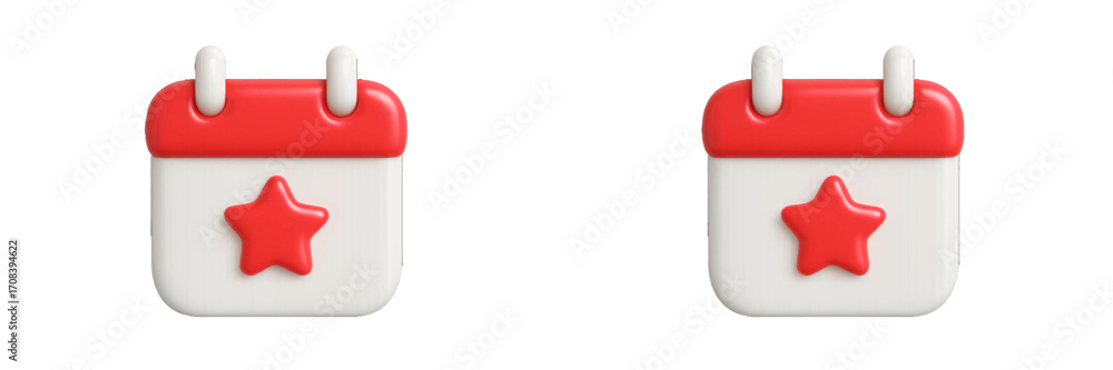 Aufkleber calendar icons featuring a red star on top of a white background designed for event planning and sch