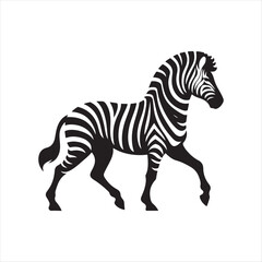 Zebra vector silhouette line art logo design concept illustration 