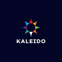 Obraz premium triangular polygonal shape kaleidoscope logo template circle decorative vector illustation.