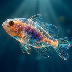 Fototapeta premium Stunning radiant fish with shimmering neon body high resolution picture