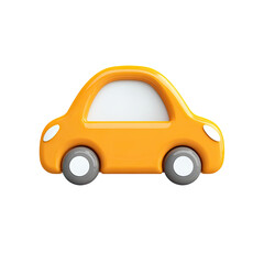 Simple, cartoon-style, orange car icon