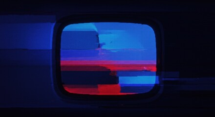 Abstract Digital Glitch Art with Colorful Patterns and Distorted Textures in a Dark Background