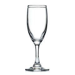 Clear champagne flute glass, stemware,  transparent,  faceted,  wine glass
