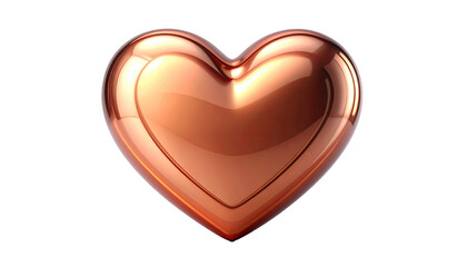 A polished, copper-toned heart graphic