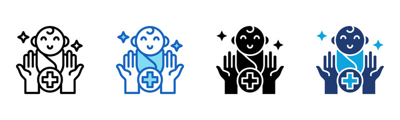 Pediatric icon Multi Style Vector Illustration