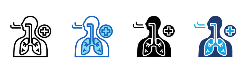 Pulmonology icon Multi Style Vector Illustration