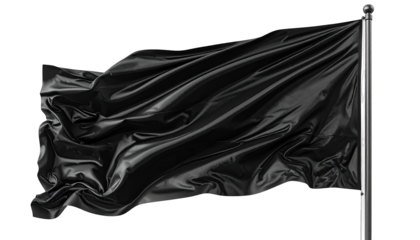 Black flag billowing in wind (1)