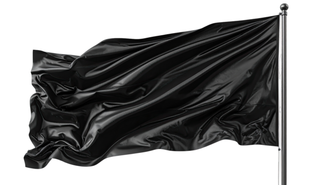 Black flag billowing in wind (1)