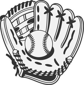 baseball glove holding baseball clip art preview