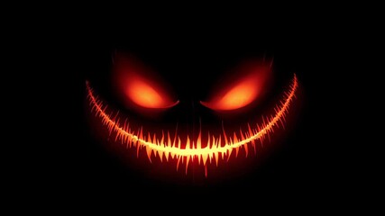 Halloween pumpkin faces dark background digital art spooky atmosphere close-up frightening expressions - Powered by Adobe