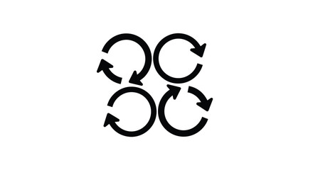 Four black circular arrows representing refresh reload cycle update and process vector