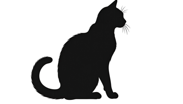 Silhouette of a seated cat