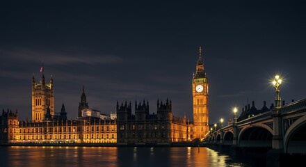 Fototapeta premium Houses of parliament nighttime view