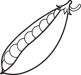 peas vegetable line art, coloring book page line art drawing, vector and illustration