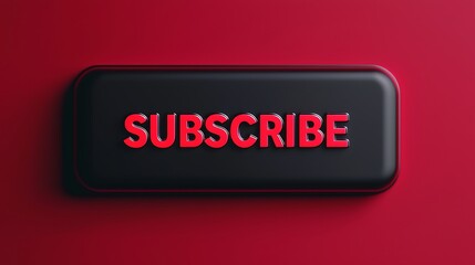 A bold, modern "Subscribe" button on a red background, emphasizing engagement and action.