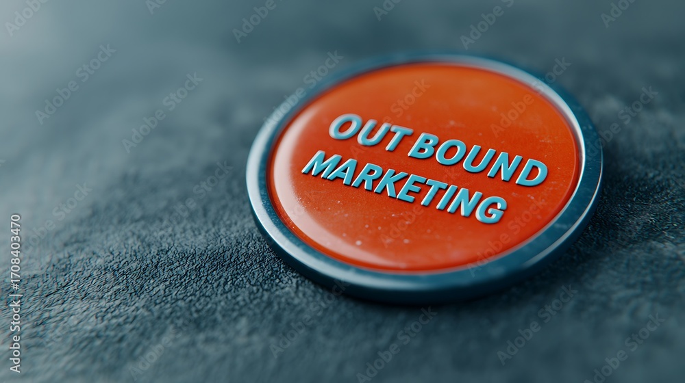 Poster a round button displays the text 