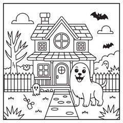 House Spooky Coloring Pages