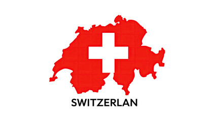 Fototapeta premium Swiss flag map graphic