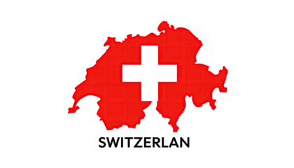 Swiss flag map graphic