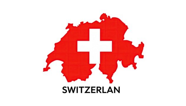 Swiss flag map graphic