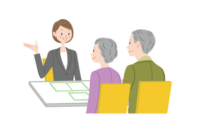 Fototapeta premium 資産運用 相続の相談をする高齢の夫婦 老夫婦 シニア 