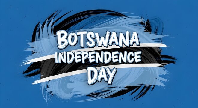 Botswana independence day celebration with national colors and brush strokes - Powered by Adobe