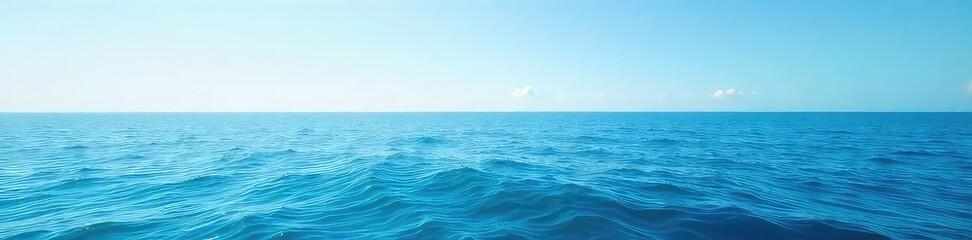 Obraz premium Vast, tranquil ocean stretching to the horizon, a serene seascape under a clear sky Perfect for travel, nature, and serenity themes , beach, marine, peaceful