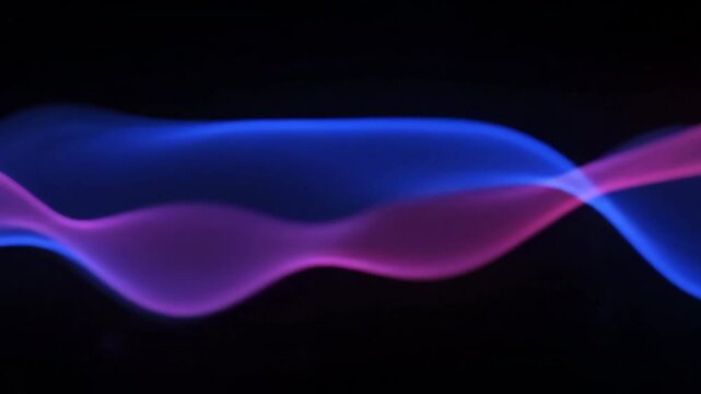 Abstract neon red and blue light waves slowly distorting and merging in a seamlessly looping pattern elegant, Abstract neon red and blue light waves, futuristic