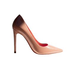 Obraz premium High-heeled pointed-toe shoe, light beige/pink patent leather