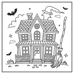 Obraz premium House Spooky Coloring Pages