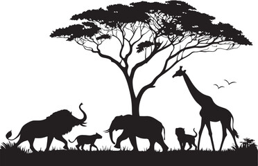 silhouettes of animals