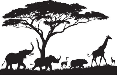 silhouettes of animals