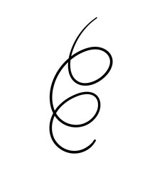 Coil Drawing: A delicate, freehand drawing of a coil, rendered with a thin, continuous line, showcasing minimalist elegance and graceful simplicity.