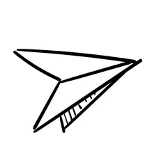 Paper Airplane in flight: A minimalist illustration of a paper airplane soaring gracefully, symbolizing freedom, and new beginnings, with clean lines and a dynamic composition.