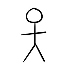 Stick Figure: A simple stick figure with minimalist design, offering versatile options for graphic and conceptual use.