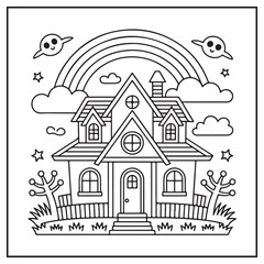 House Spooky Coloring Pages