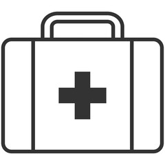 black outline medical briefcase icon
