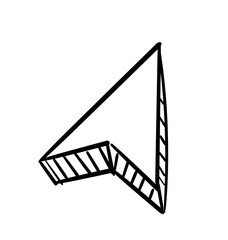Arrow Icon: Simple black arrow icon in a minimalist and modern design. Suitable for various design projects and interfaces.