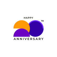ILLUSTRATION 20th ANNIVERSARY DESIGN SIMPLE TEMPLATE LOGO ICON VECTOR