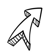 Upward Arrow in Motion: A sketched illustration of an upward-pointing arrow, elegantly drawn to emphasize movement and direction.
