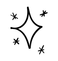 Sparkle of the Star: A minimalist and elegant hand-drawn illustration of a sparkling star, radiating a sense of wonder, and highlighting the theme of illumination.