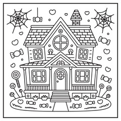 House Spooky Coloring Pages