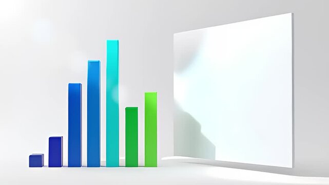 Colorful bar graph representing growth trends with a blank space for data, set against a light background