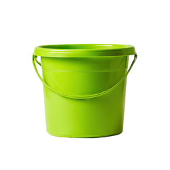 Bright green plastic bucket with lid and handle