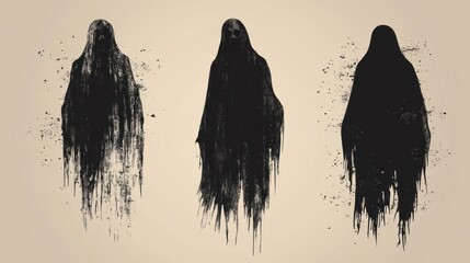 Black cloaked figures design