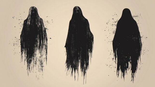 Black cloaked figures design