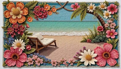 Vibrant summer rug, perfect for outdoor or indoor use, adds a pop of color and texture to any space Bohemian, coastal, and modern design elements blend beautifully , indoor rug, home decor, wool rug