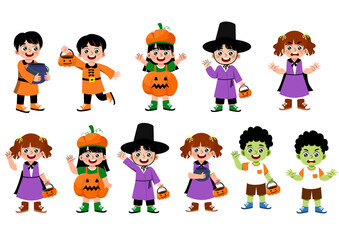 Cartoon child dressed up for halloween