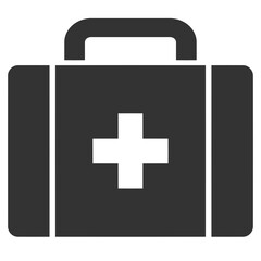 black silhouette medical briefcase icon